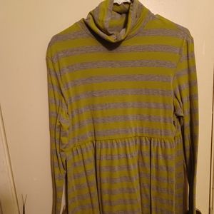 Long sleeve baby doll top with turtle neck